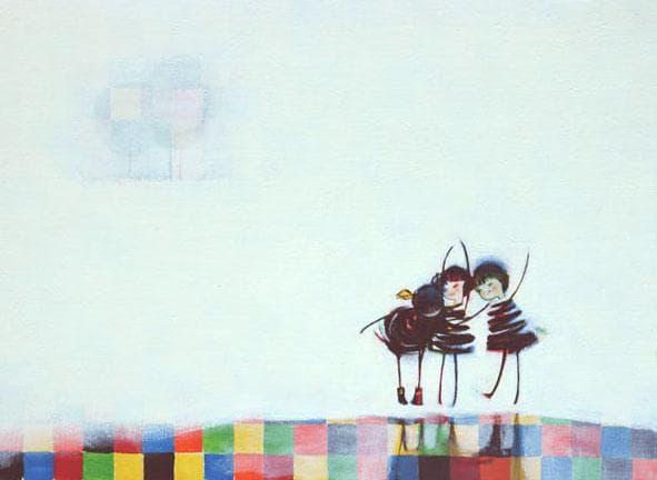 油絵 菅家令子 絵 絵画インテリア 額付(黒) F4-081914 可愛い女の子