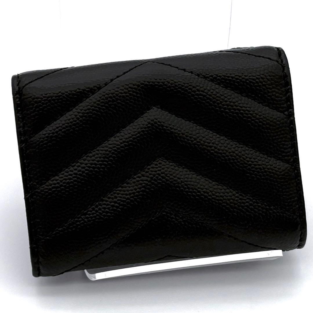 サンローラン 折財布 YSL カサンドラ Vステッチ キャビアスキン 2504