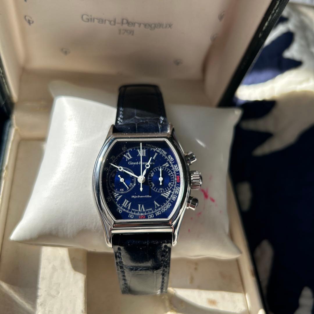 リシュビル　クロノグラフ 手巻き時計　2年保証有り