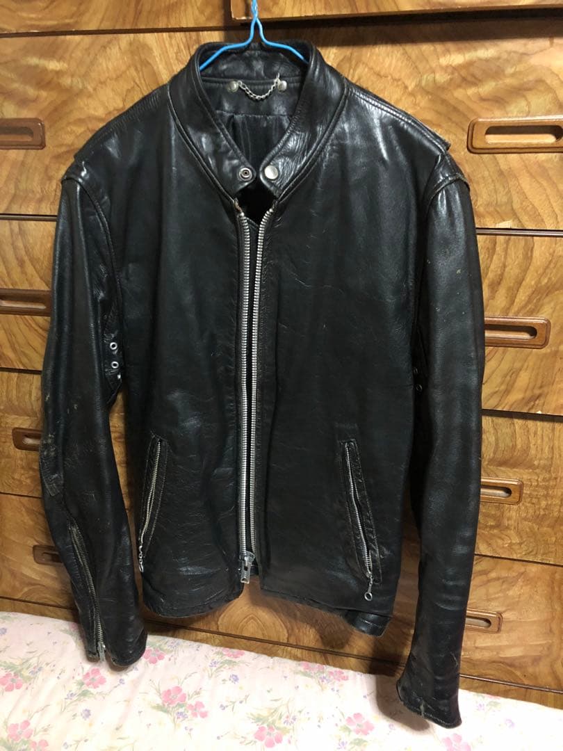 ヴィンテージ レザー シングル ライダース ジャケット 黒 ブラック TALON