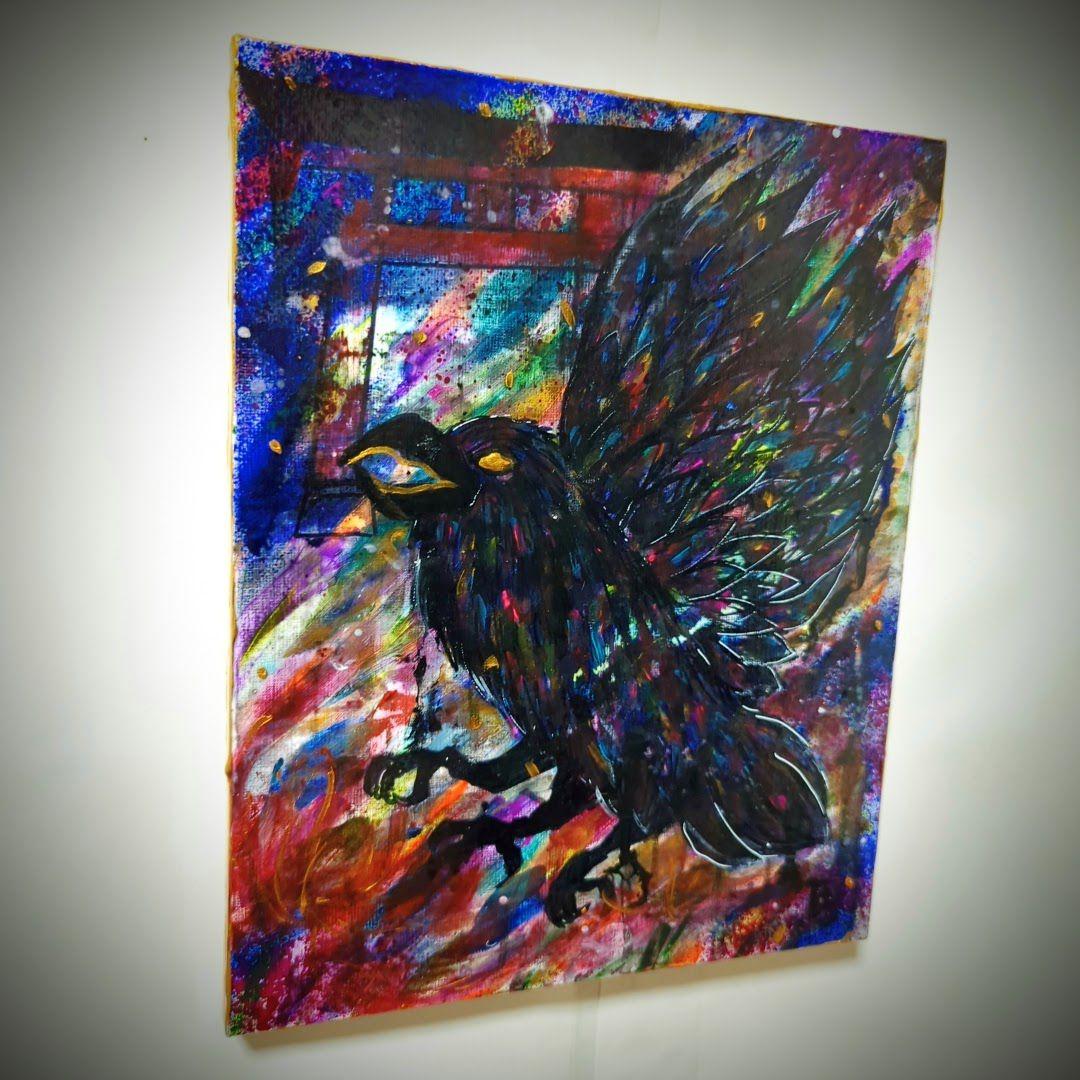 【一点物/原画】八咫烏と鳥居【F3号】【一点物/原画】