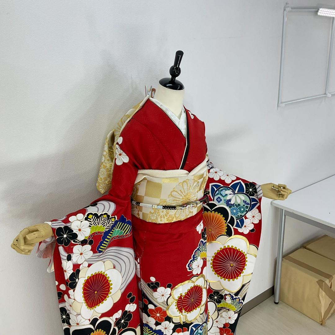 りんご　お振袖フルセット　新品オーダーメイド　ショール　ゾーリバッグ