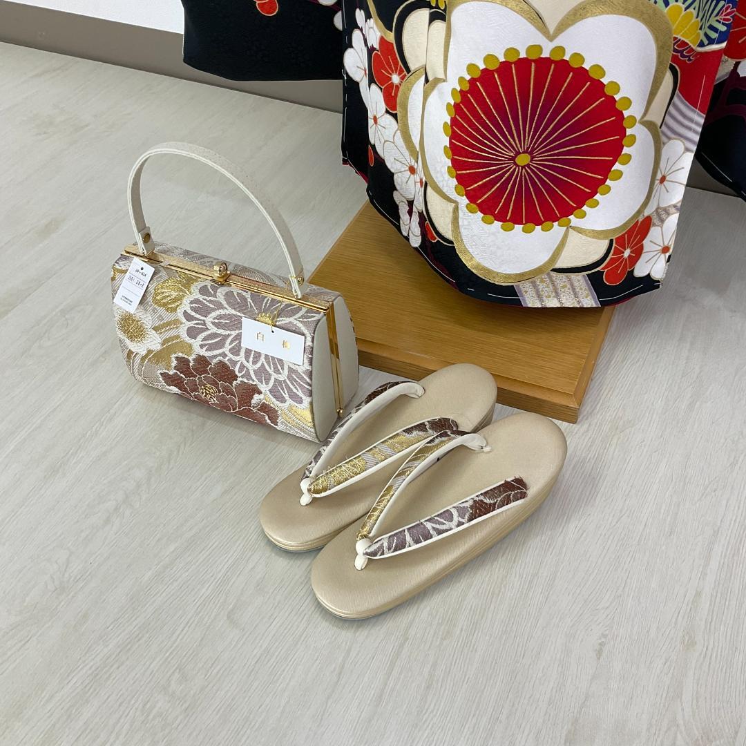 りんご　お振袖フルセット　新品オーダーメイド　ショール　ゾーリバッグ