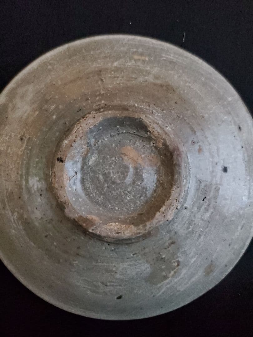 李朝 粉靑沙器印花文平皿