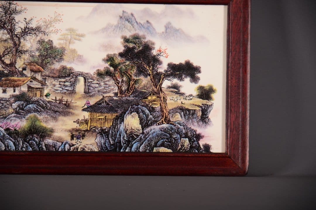 景徳鎮 陶板画 煙雨江南 客間 玄関 茶室書斎 装飾品 現代工芸品 美術品 置物