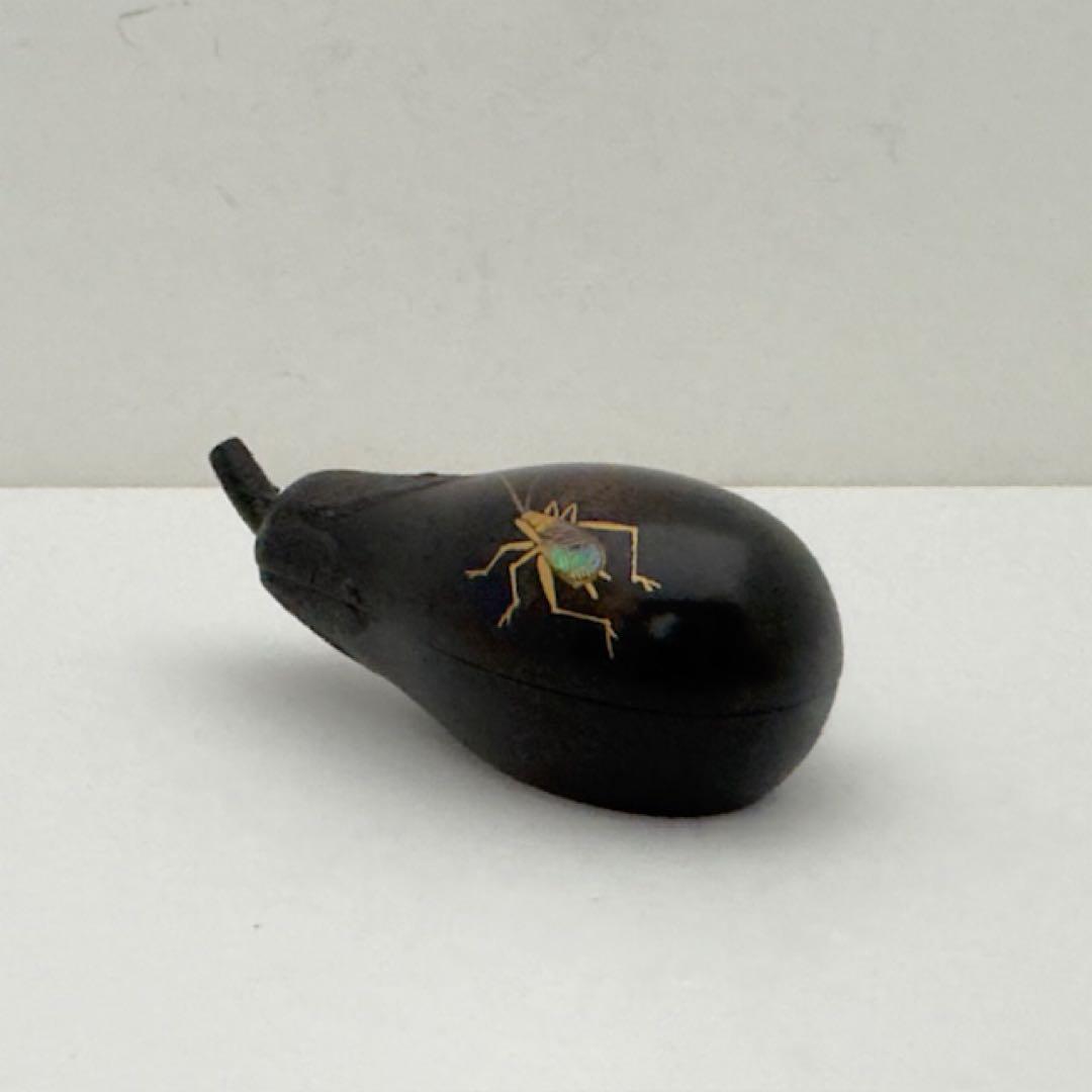 茶道具 中村孝也 鈴虫蒔絵 茄子香合 共箱 茶道