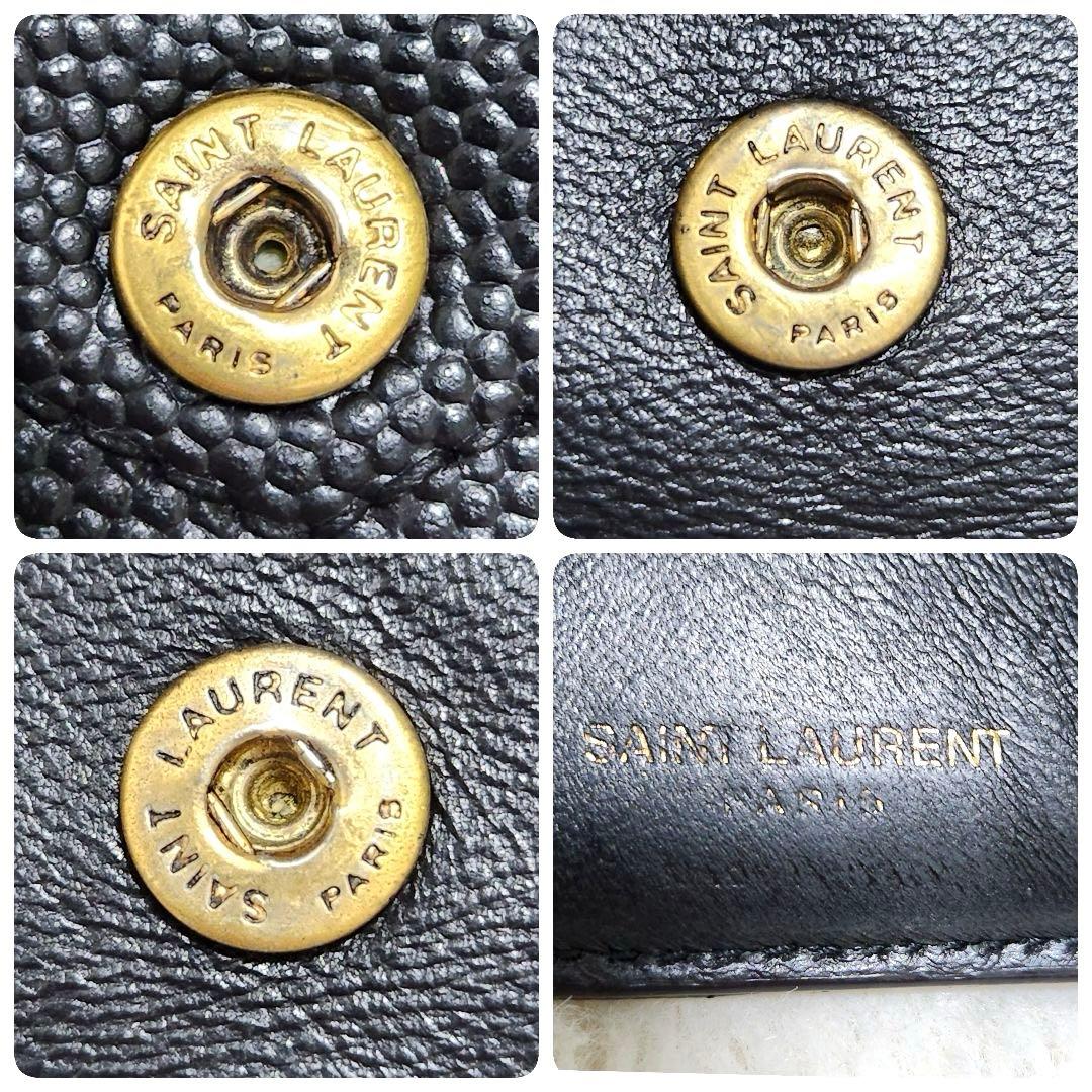 ✨極美品　現行デザイン✨サンローラン　三つ折り　カサンドラ　キャビアスキン