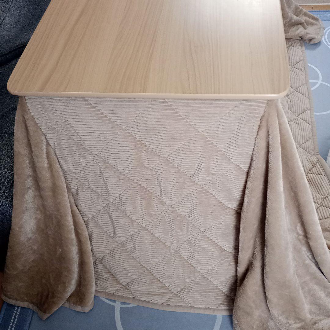 ハイコタツ　長方形テーブル　ベージュこたつ布団