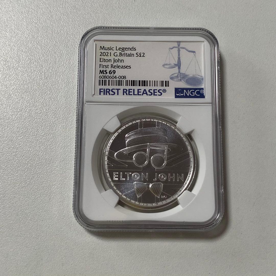2021年　エルトンジョン　銀貨　NGC MS69 ファーストリリース