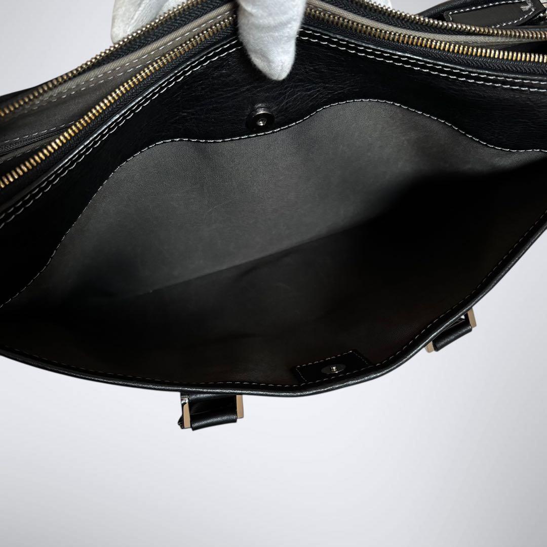 【美品・防水】土屋鞄 プロータ スクエアブリーフケース A4可 ブラック