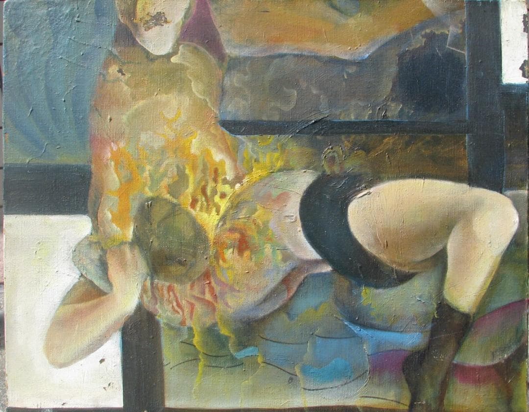 大澤哲郎「作品 to-484」10号油彩,70年代初期作,重要コレクション