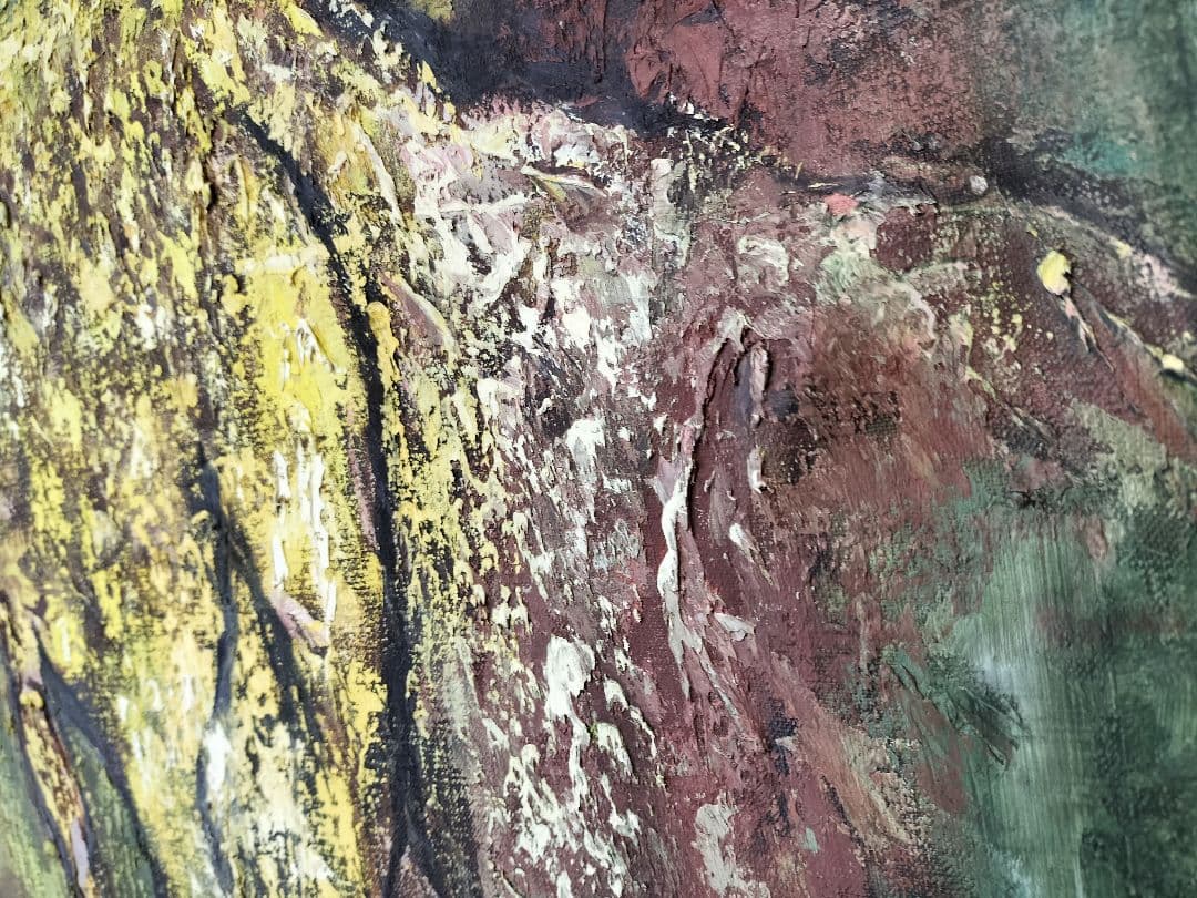 ♢稲石永吉 昭和41年 抽象画 油絵