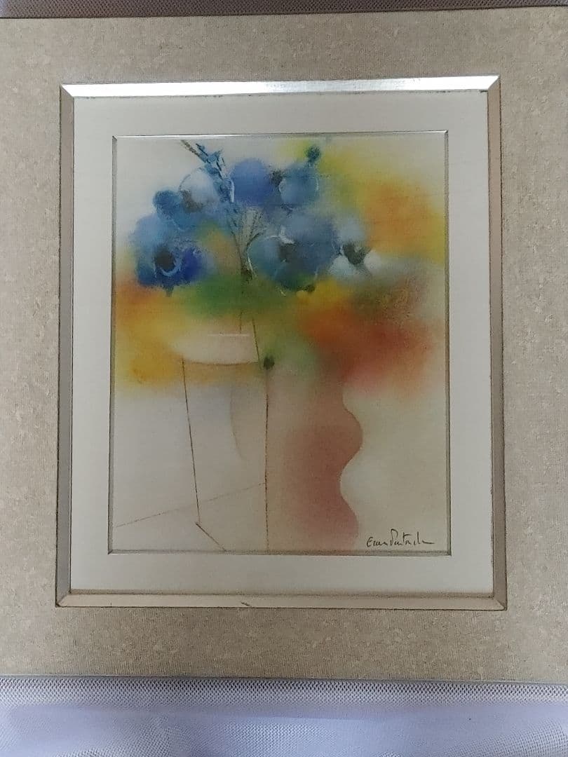 真作保証　エラン　ルトゥシュ　青い花