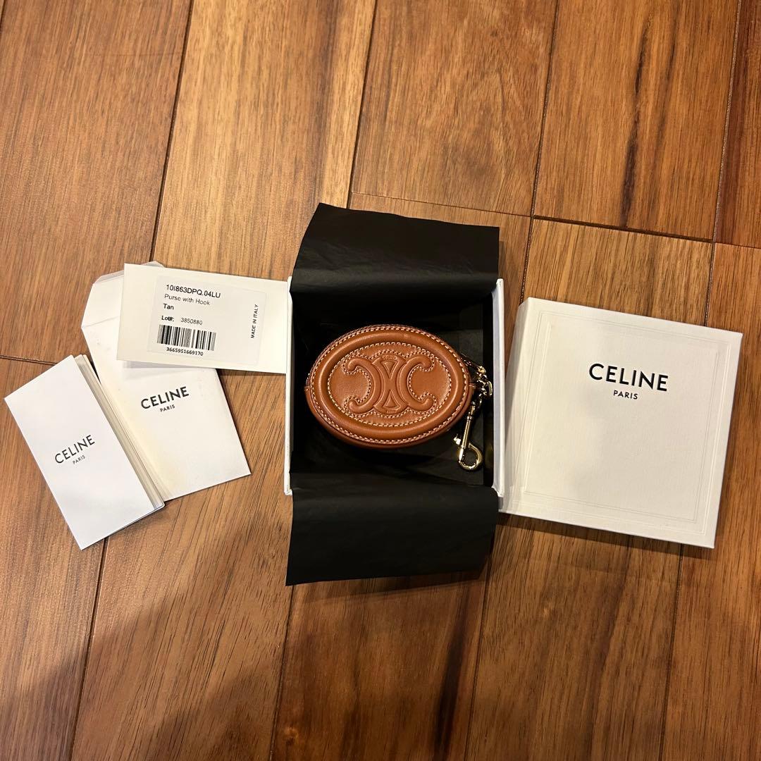 未使用 CELINE トリオンフ キュイル パース ケース タン