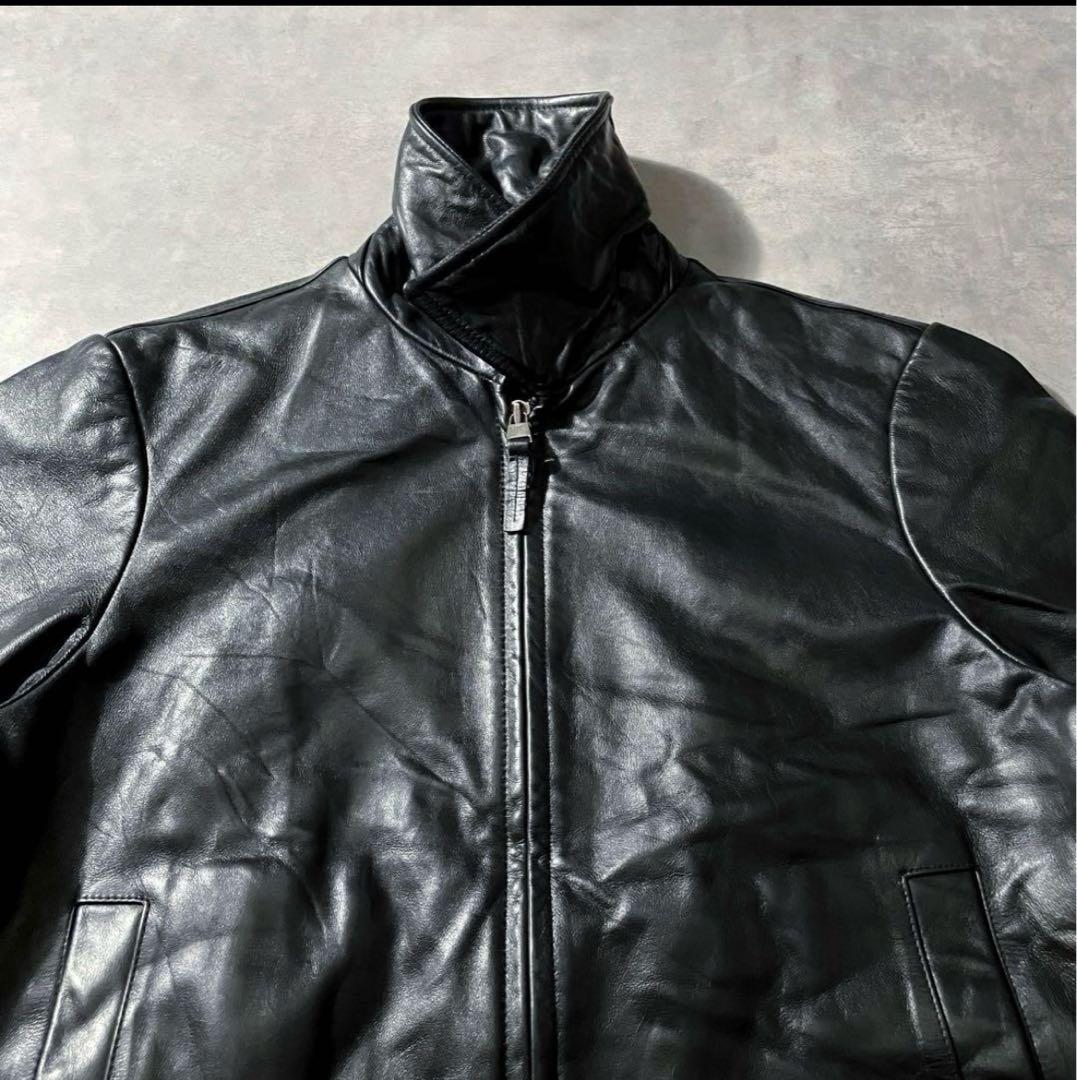 90s BANANA REPUBLIC black leather 希少 短丈