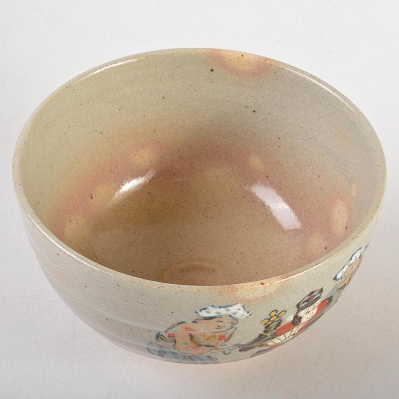 茶道具　京焼　寺尾陶象作　乾山猿回　茶碗　共箱　V　6529