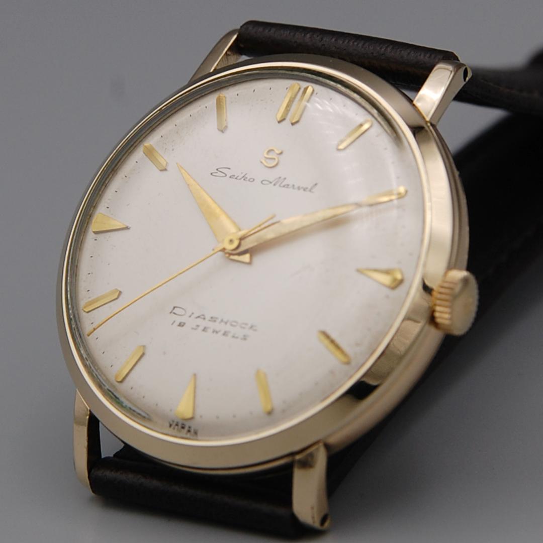 【OH済み】セイコー マーベル 19石 赤機械 手巻き時計【美品】