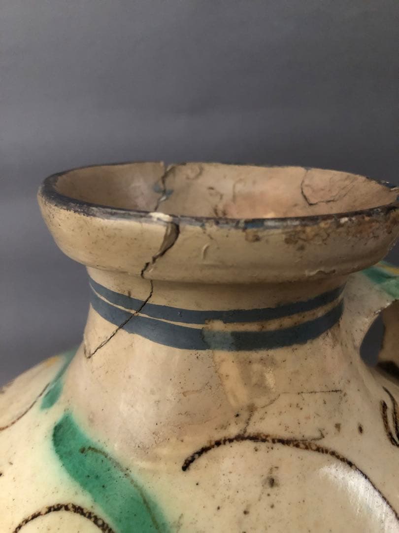 スペイン骨董　エル・ブエンタ・デル・アルゾビス窯　片手壺、水差し　アンティーク