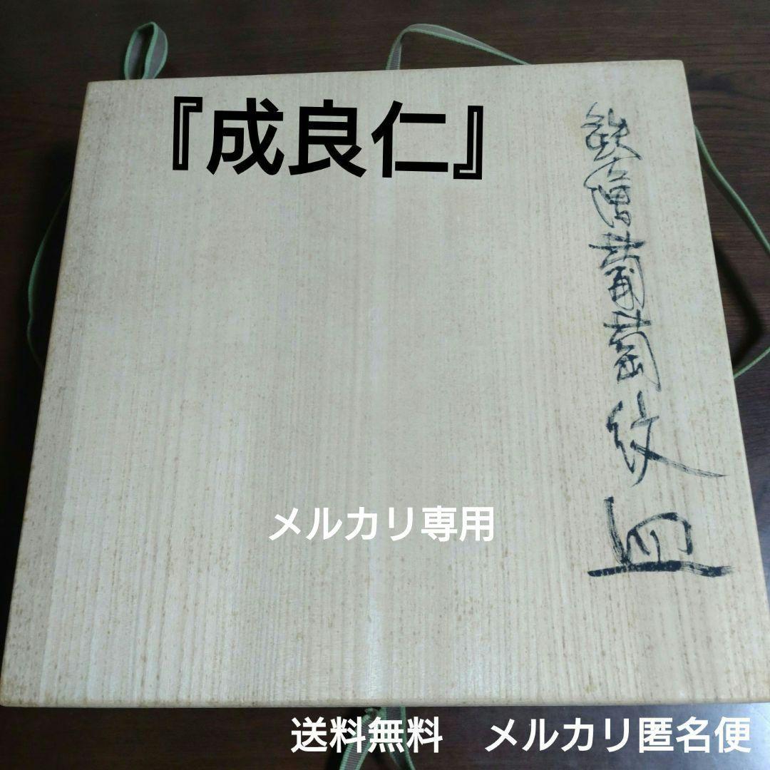 『成良仁』鉄絵葡萄紋皿　九寸　　共箱、共布、陶歴書