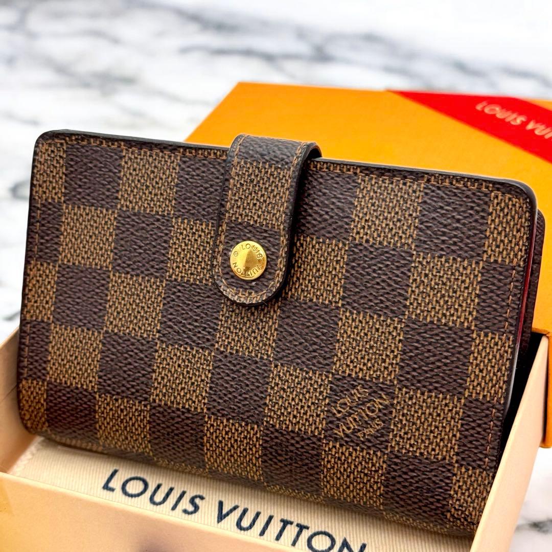 【新型】ルイヴィトン　ダミエ　エベヌ　ヴィエノワ　折り財布　コンパクト　現行