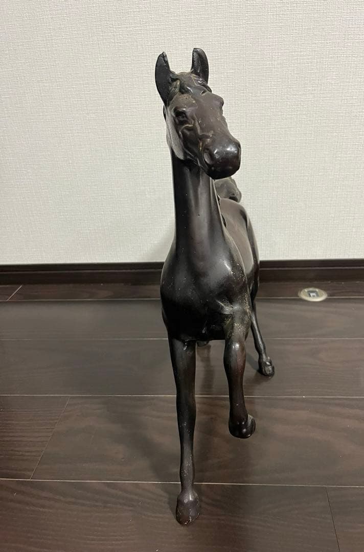 【馬　鉄製　置物】駿馬 午 駆馬 ＊重さ（約）：8.7kg アンティーク