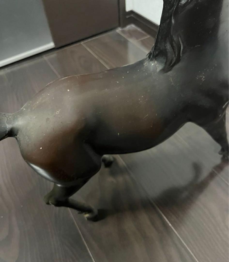 【馬　鉄製　置物】駿馬 午 駆馬 ＊重さ（約）：8.7kg アンティーク