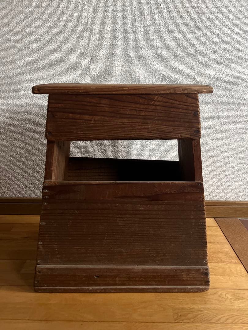 踏み台　木製スツール　花台　古道具　レトロ雑貨　昭和レトロ　アンティーク雑貨