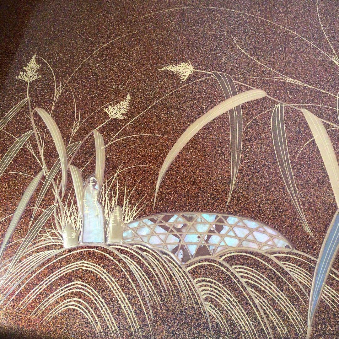 時代漆器　廣蓋　広蓋　骨董　蒔絵　螺鈿　昭和3年　共箱付き