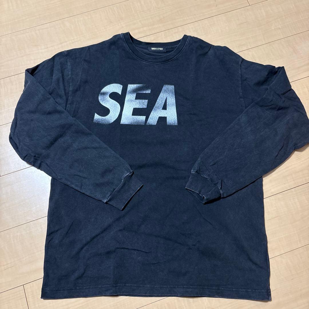Windandsea SEA ロンT ヴィンテージ加工XLサイズ ブラック 古着