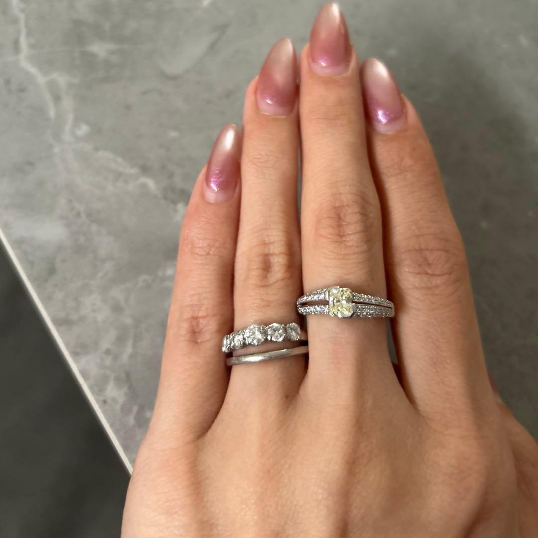 Pt900 天然ダイヤモンド 0.70ct リング　６号 エタニティ