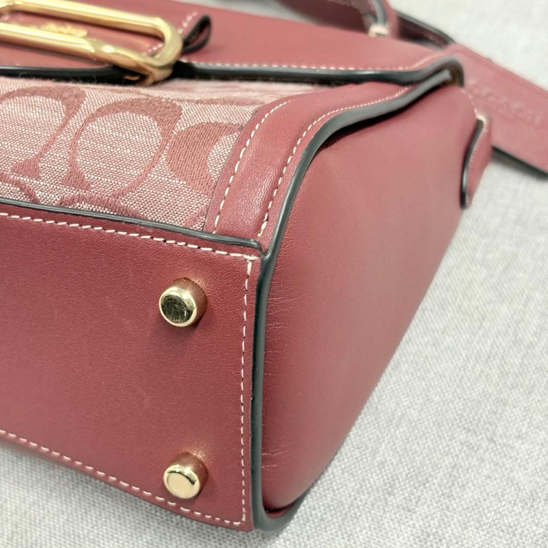 美品 COACH コーチ ハンドバッグ モーガン ショルダーバッグ シグネチャー