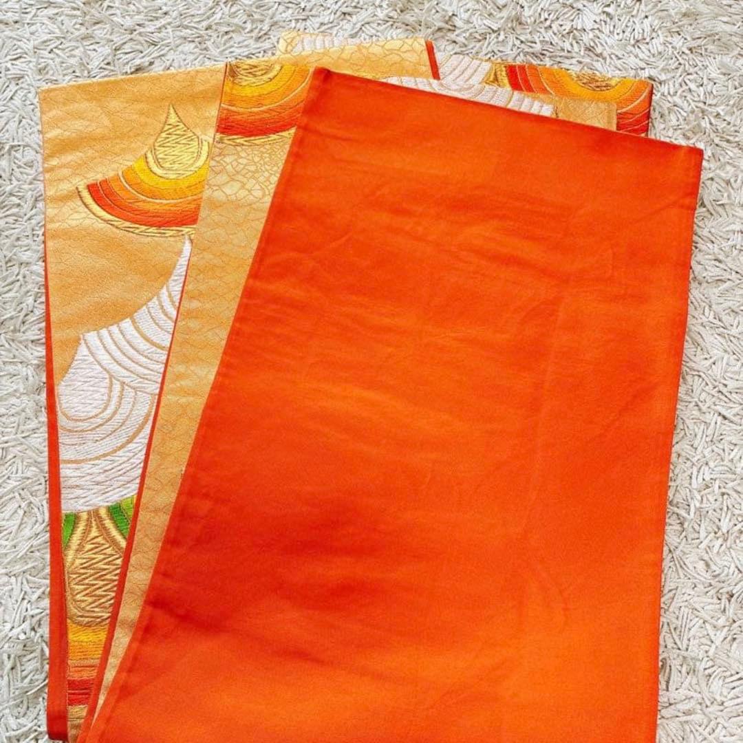 2点セット 美品 三松 アンティーク 振袖 正絹 袷 帯 大正ロマン 成人卒業式