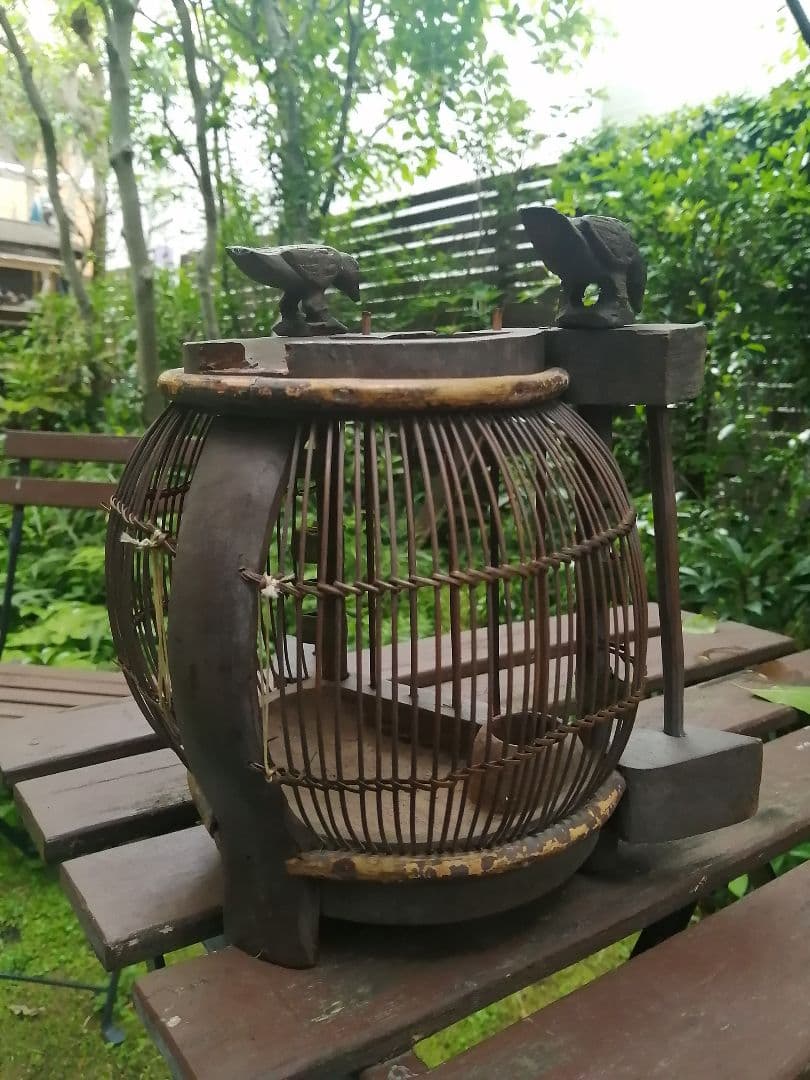 アンティーク 古中国 民国時期 竹細工 鳥籠 鳥かご