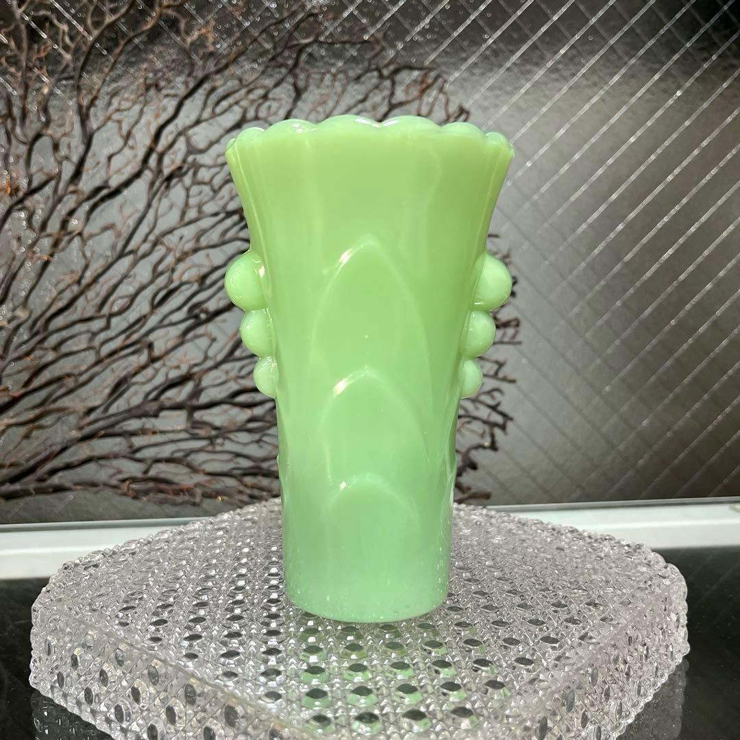 骨董　プレスガラス　人気　ファイアーキング　ジェダイ　フラワーベース