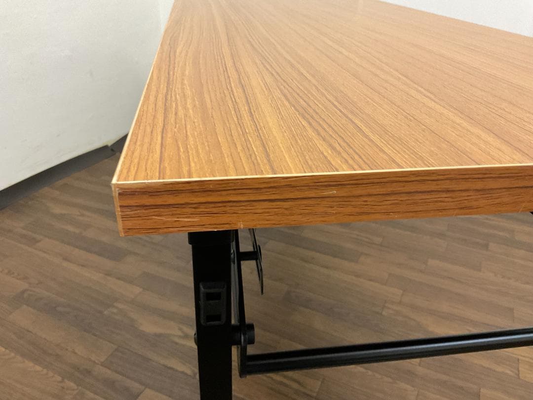 【中古】会議テーブル折りたたみ 棚付き W150×D45×H70cm 長机 M③