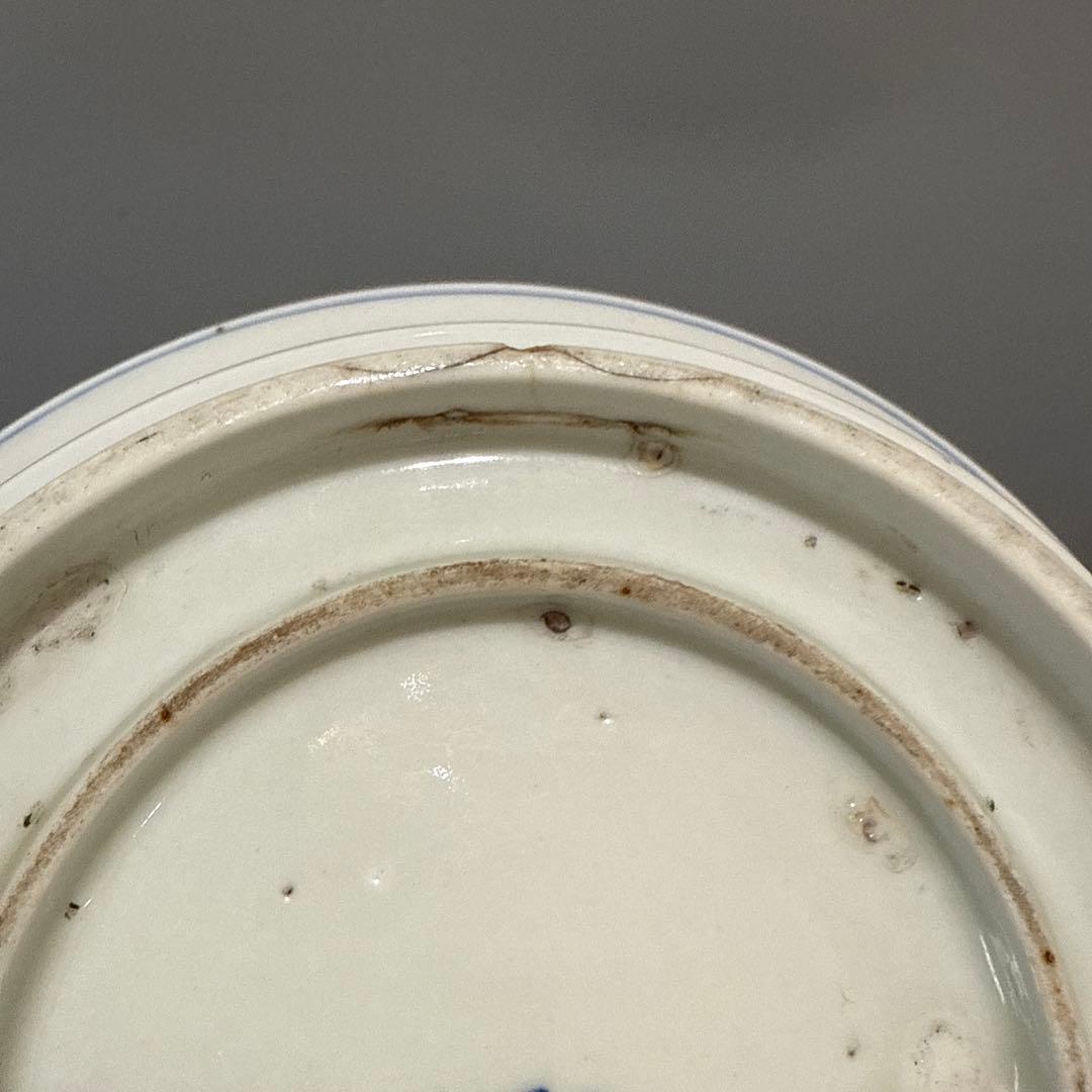 幕末〜明治期　染錦　大鉢　川海老　青海波　桜文様　鳥に松竹梅　二重高台　金魚鉢