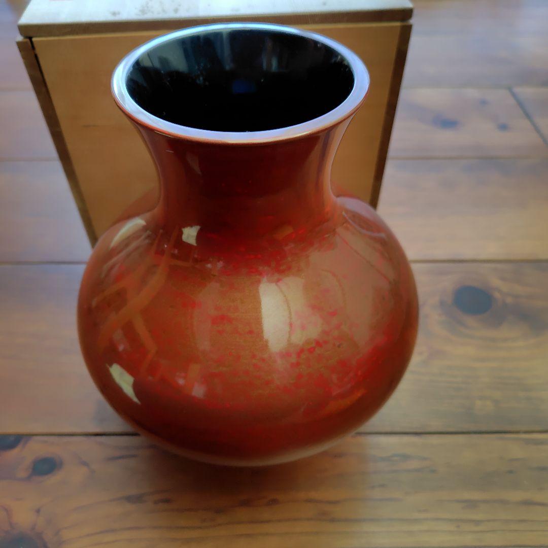 静岡県無形文化財│金剛石目塗/鳥羽硬忍│乾漆花瓶/朝顔/鶏冠│漆芸/漆器/花瓶