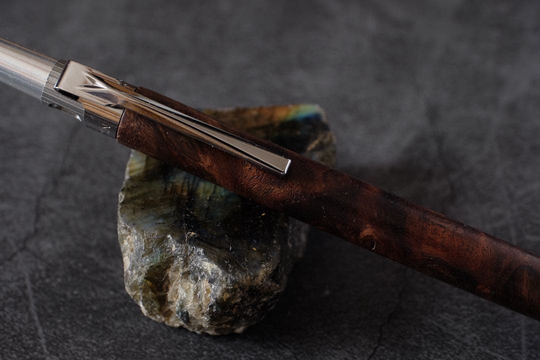 PG5木軸カスタム0205　高村杢工房 製図用シャーペン　クラロウォルナット瘤