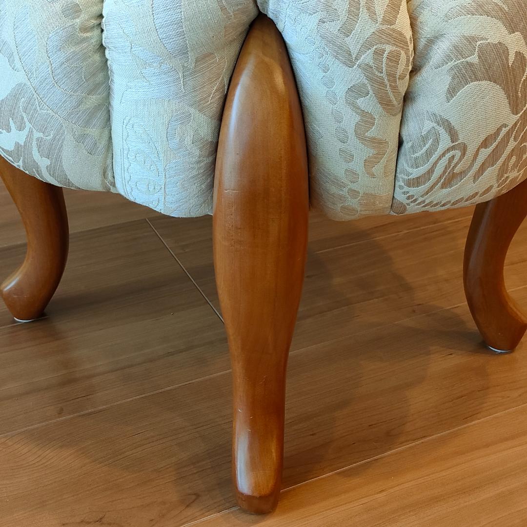 〈美品〉ロココ調　パンプキンスツール　猫脚　サイドチェア　オットマン