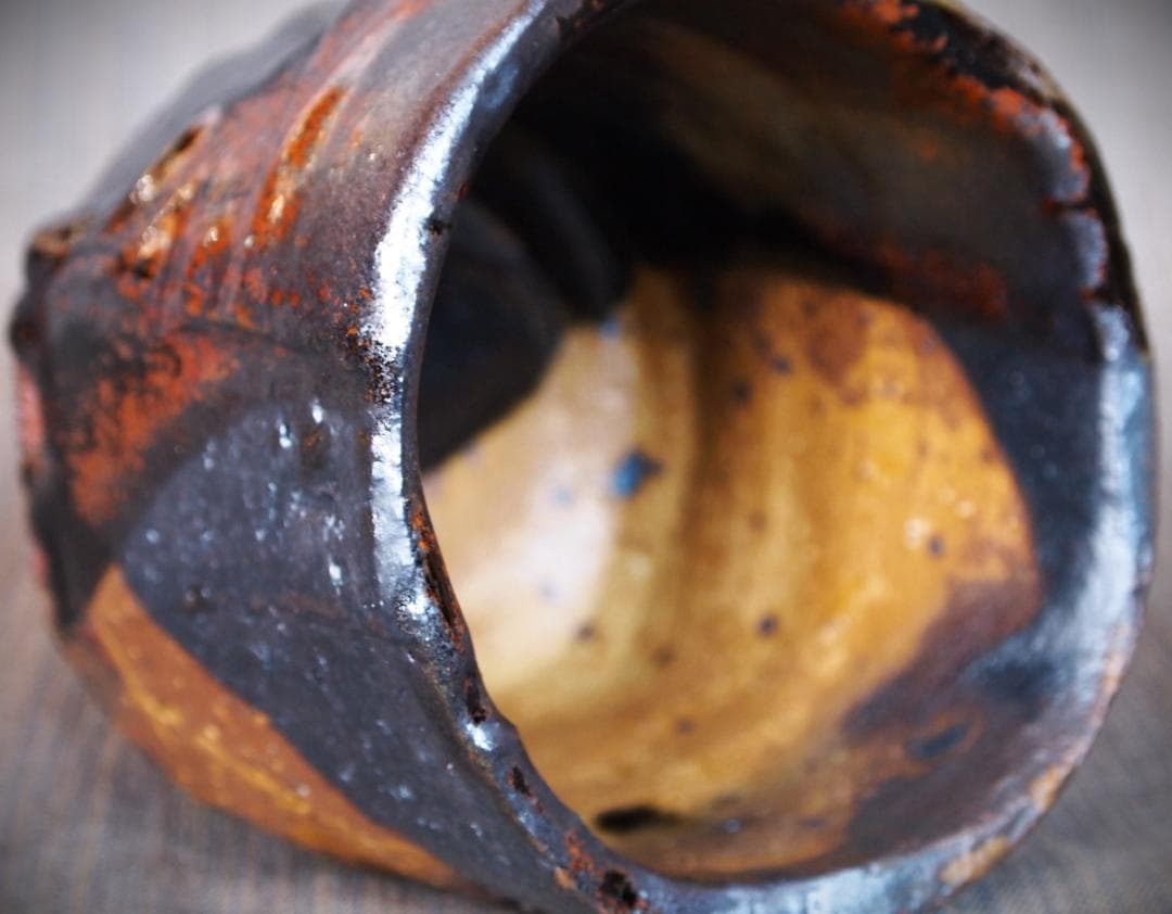 希少作★高内秀剛★織部《窯変》茶碗★共箱・共布