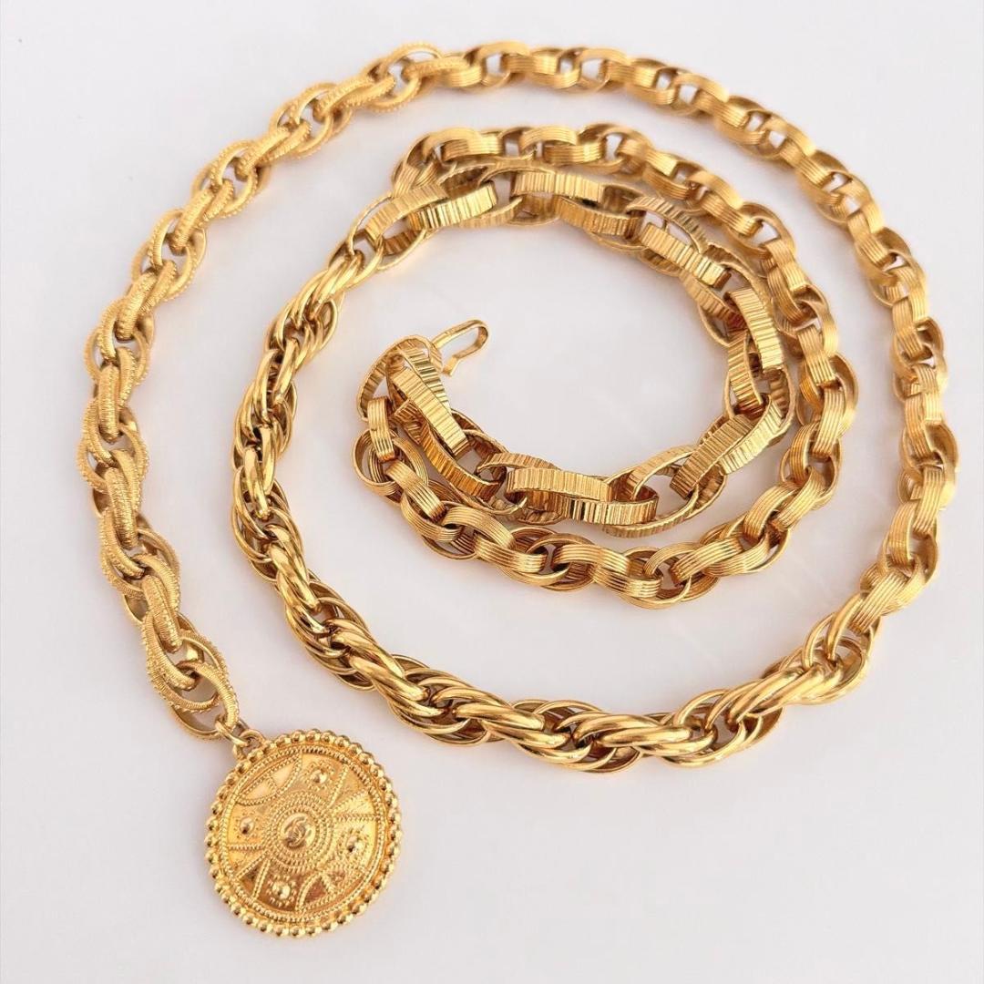 シャネル チェーンベルト ココマーク アラベスク メダルモチーフ GP ゴールド