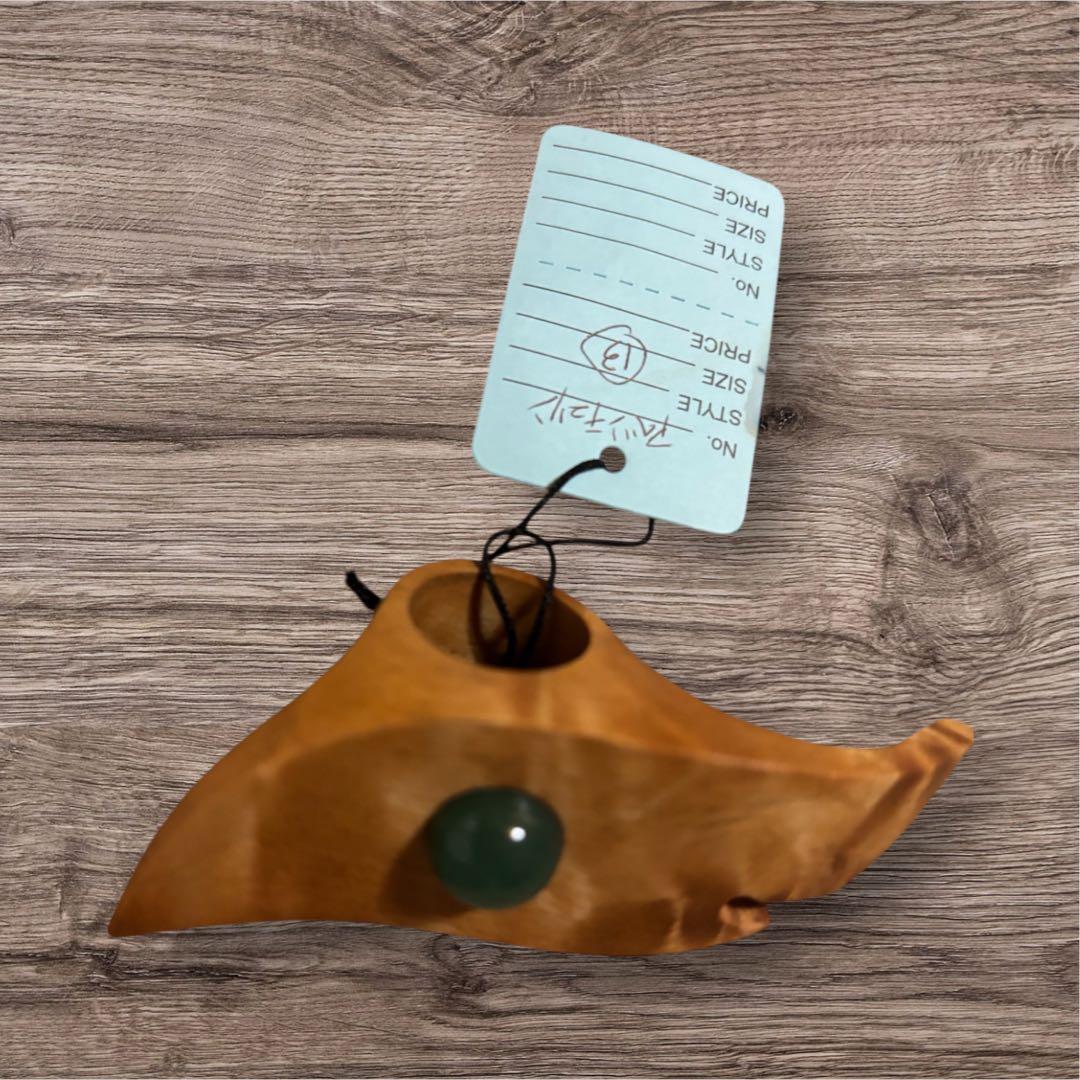 天然木 ×アベンチュリン天然石ウッドリング（木こりさん製作）１3号