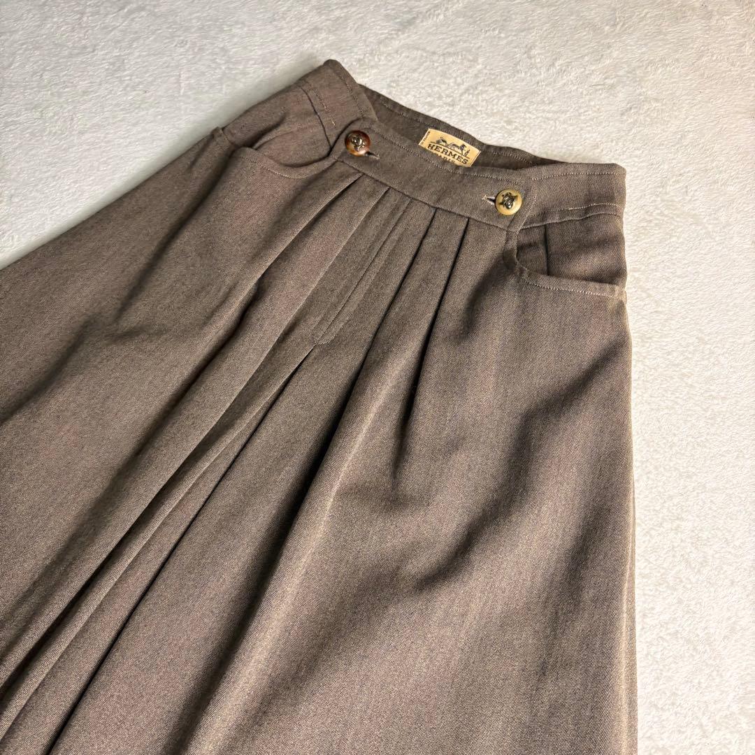 希少✨️ホルンボタン エルメス フレアスカート ウール 36