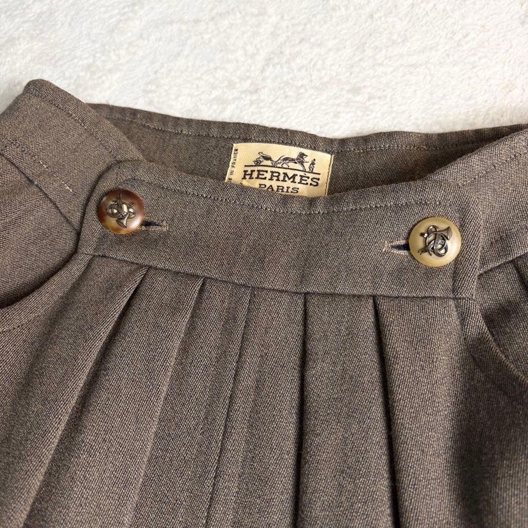 希少✨️ホルンボタン エルメス フレアスカート ウール 36