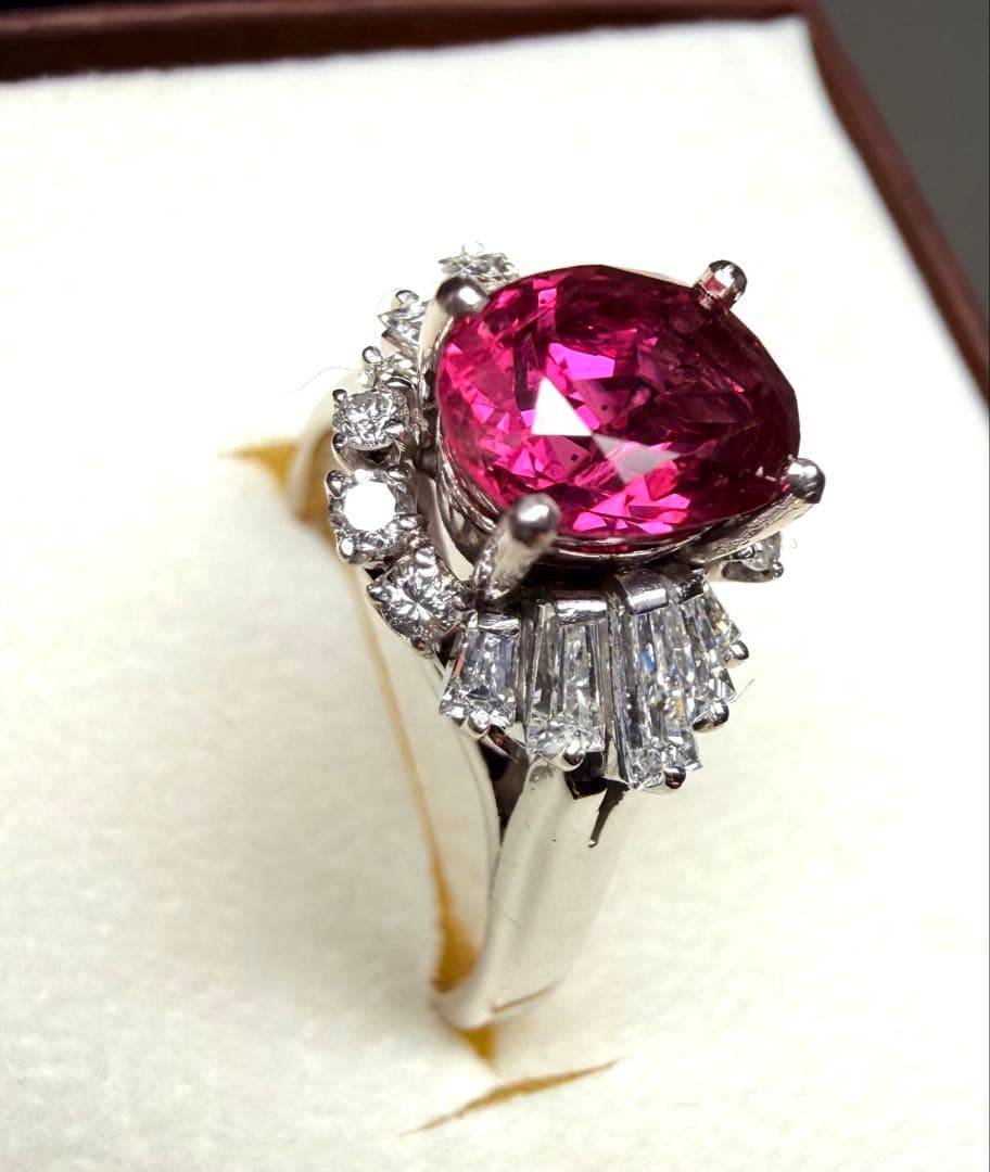 ルビー 1.76ct ダイヤモンド デザインリング 5.8g