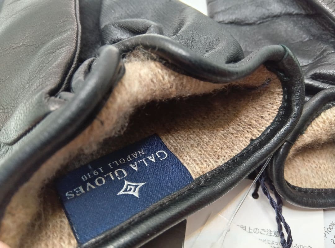 d*n様 GALA GLOVES羊革カシミヤイタリア製黒ブラックガラグローブスス