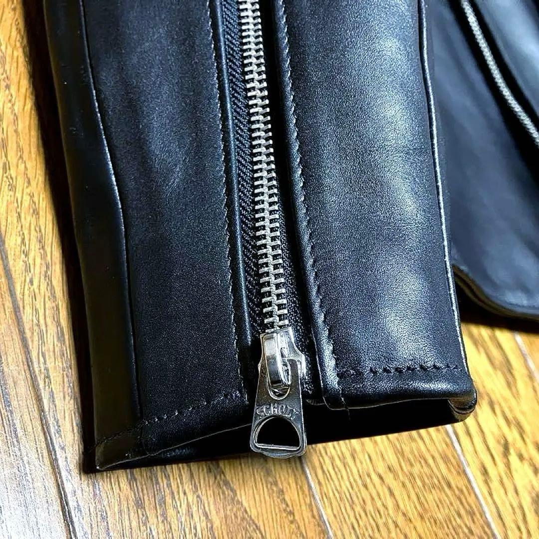 極美品 schott ショット 641XX 立襟黒革ライダース 36 現行 最新