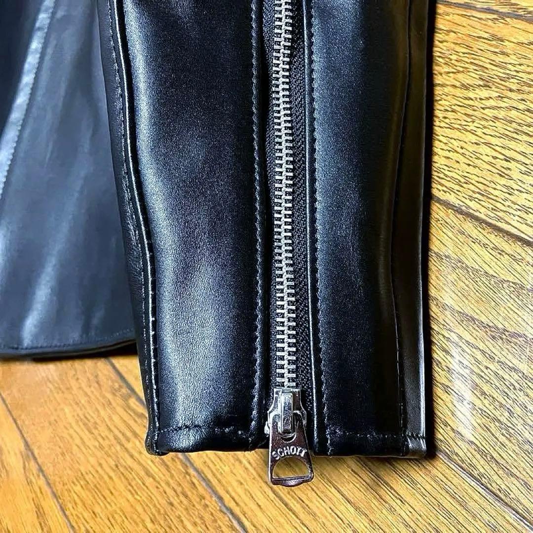 極美品 schott ショット 641XX 立襟黒革ライダース 36 現行 最新