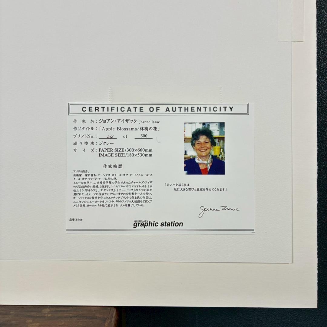 美品 ジョアン・アイザック「Apple～/林檎の花」ジクレー サイン・保証書有