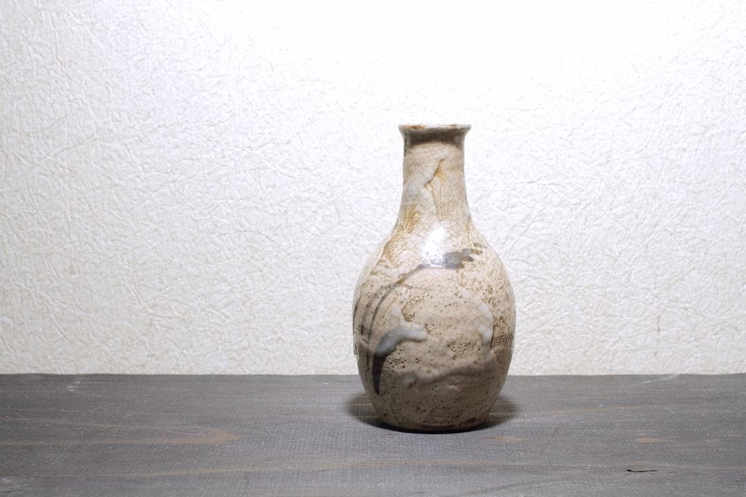 幕末-明治期 古志野 絵志野 秋草文 徳利